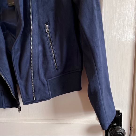 Banana Republic Petite Blue Faux Suede Moto Jacket - Picture 7 of 12